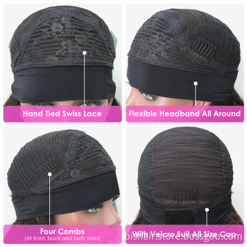 Wholesale machine-made headband wigs 100% human hair straight hair wigs gradient color 150% dense holiday hair 4-27 color wigs